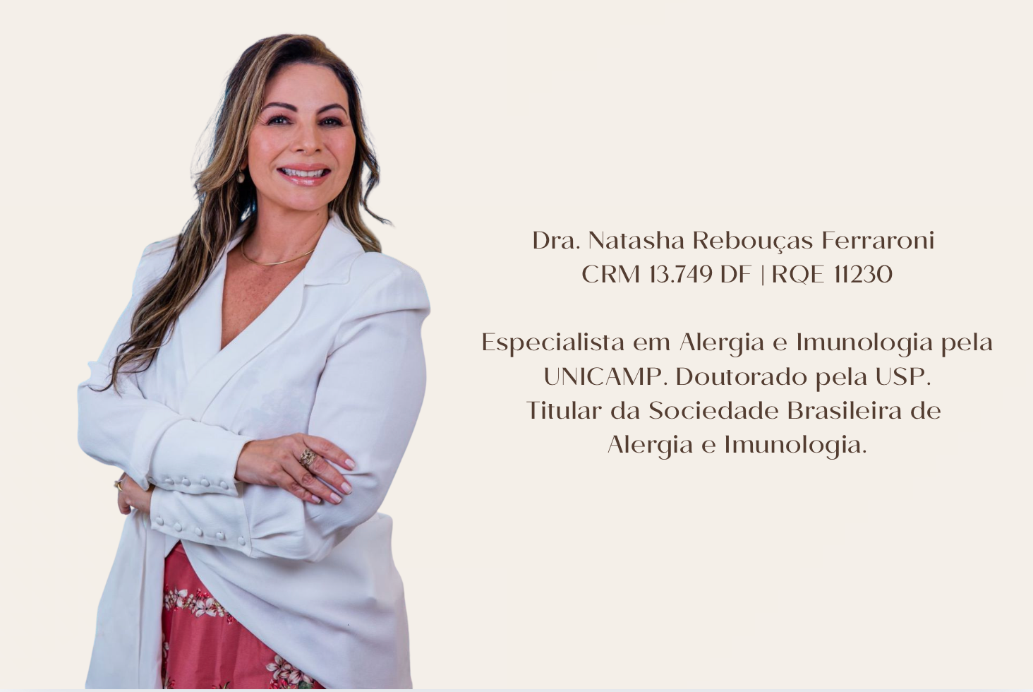 Dra. Natasha Ferraroni, alergista e imunologista em Brasília, criadora do Protocolo Mais Imunidade Menos Alergia.